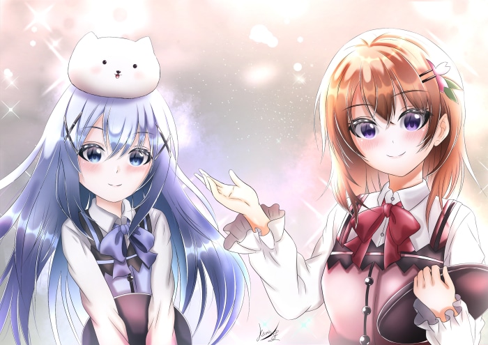 Chino Kafū and Cocoa Hoto from Is The Order A Rabbit?
