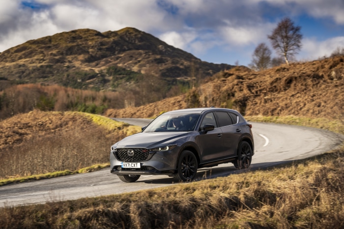 Mazda CX-5 Skyactiv-G Sport Black SUV on a winding road