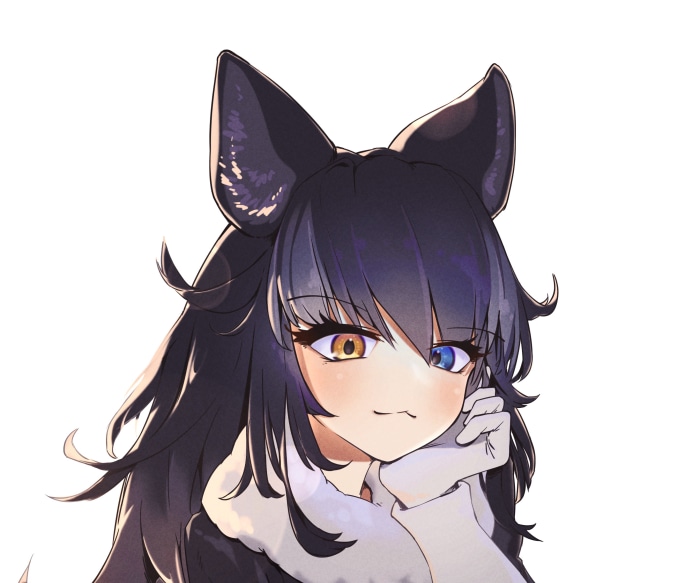 Grey Wolf from Kemono Friends with Heterochromia