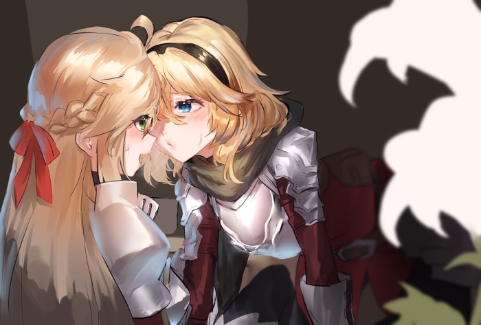Knight and another character from Guardian Tales