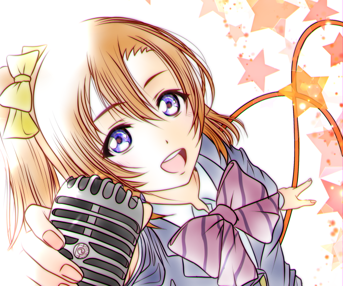 Honoka Kousaka from Love Live! singing into a microphone