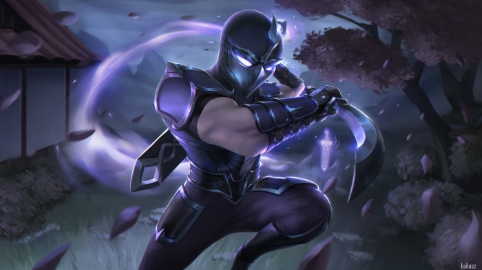Shen from League of Legends with purple energy