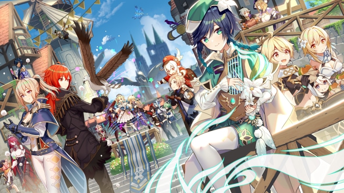 Genshin Impact Characters in Mondstadt Town