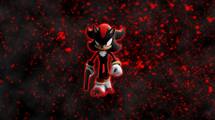Shadow the Hedgehog with red particles