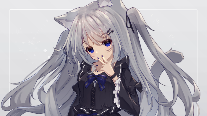 Anime girl with cat ears and tail