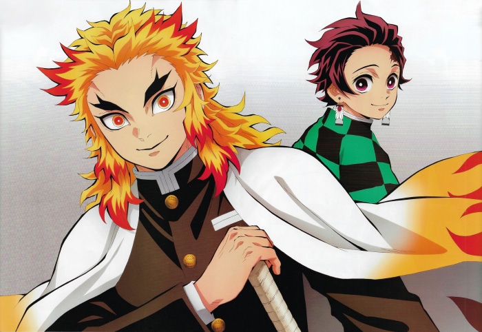 Kyojuro Rengoku and Tanjiro Kamado from Demon Slayer