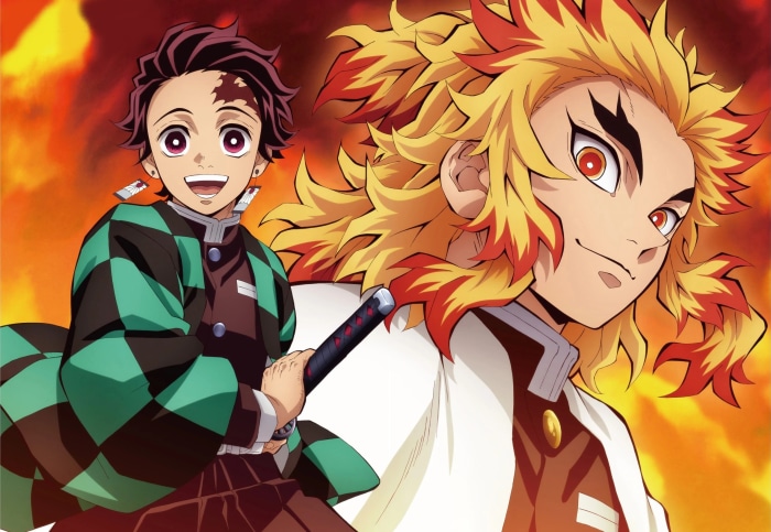 Tanjiro Kamado and Kyojuro Rengoku from Demon Slayer