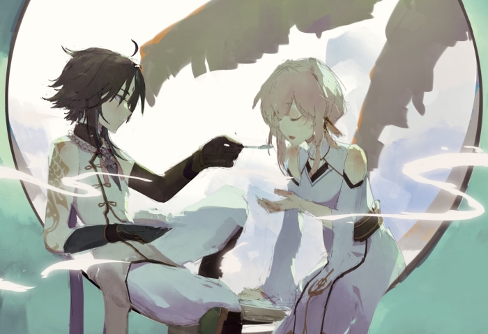 Lumine and Xiao from Genshin Impact