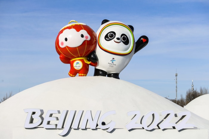 Bing Dwen Dwen and Shuey Rhon Rhon mascots for Beijing 2022