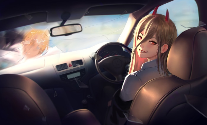 Power from Chainsaw Man in a car