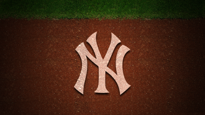 New York Yankees MLB logo on baseball field 4K