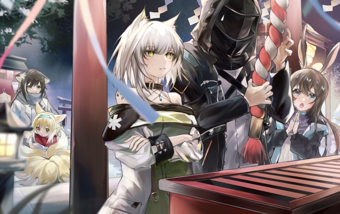 Arknights Characters at a Shrine