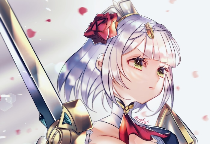Noelle from Genshin Impact with a sword