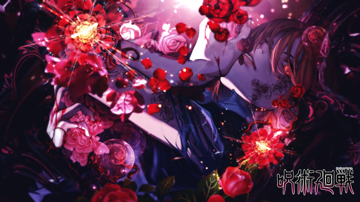 Nobara Kugisaki from Jujutsu Kaisen with Roses