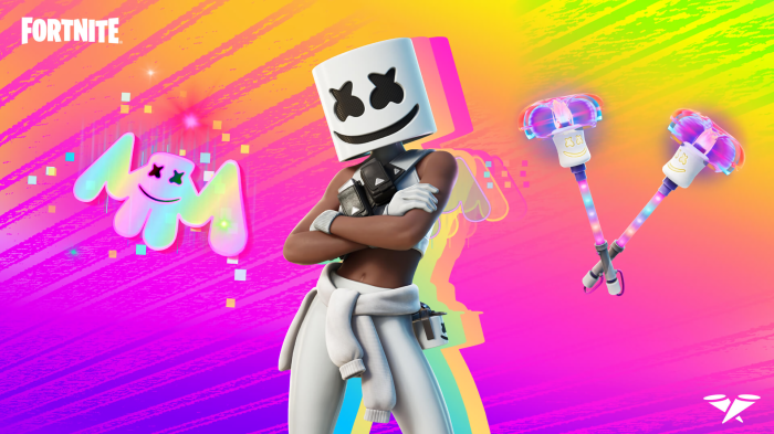 Marshmello skin and items from Fortnite