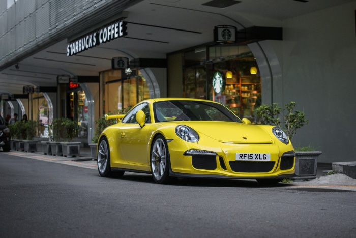 Yellow Porsche 911 GT3 4K