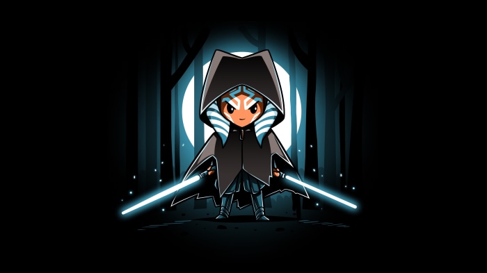 Ahsoka Tano from Star Wars with Lightsabers