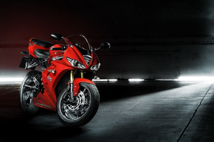 Red Triumph Daytona 675 Motorcycle