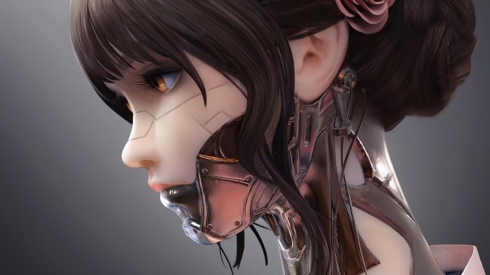 Sci Fi Cyborg with Cyberpunk Aesthetic