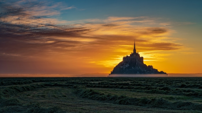Mont Saint-Michel at Sunset, France 4K