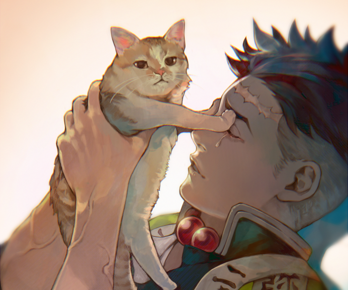 Gyomei Himejima holding a cat