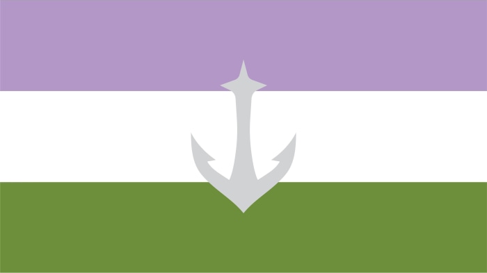 Seattle Kraken flag with anchor