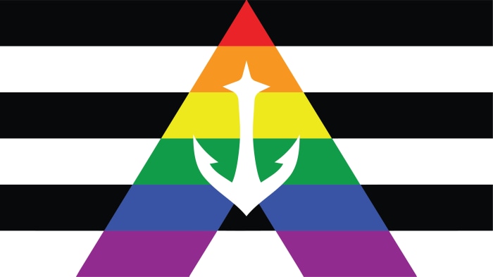 Seattle Kraken flag with anchor