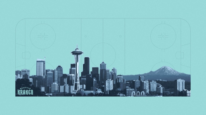 Seattle Kraken skyline with Mount Rainier