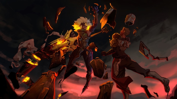 Rell from League of Legends fighting