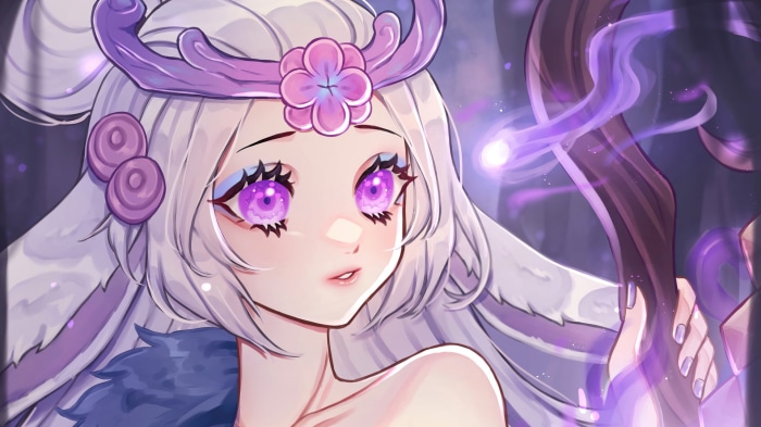 Lillia from League of Legends with magic staff