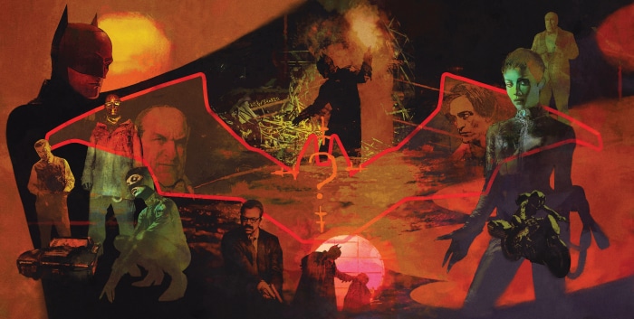 The Batman and villains collage