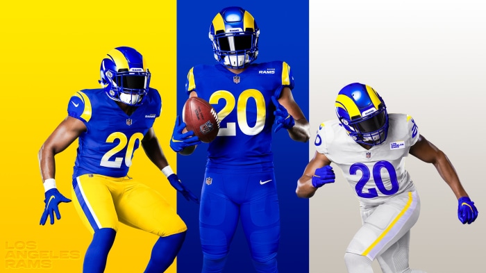 Los Angeles Rams football uniforms