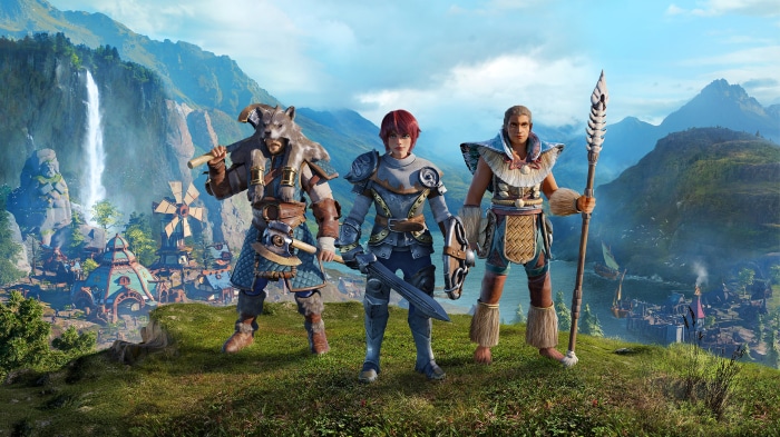 The Settlers (2022) characters in a fantasy landscape