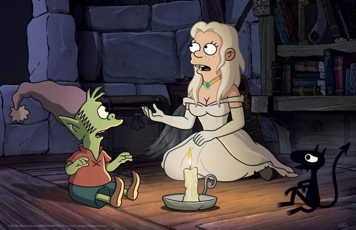 Princess Bean, Elfo, and Luci from Disenchantment