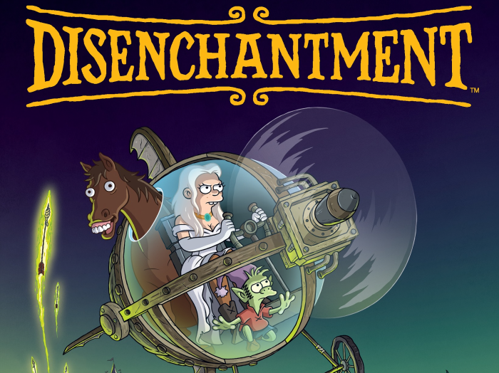 Disenchantment: Bean, Elfo, and a Horse in a Flying Machine