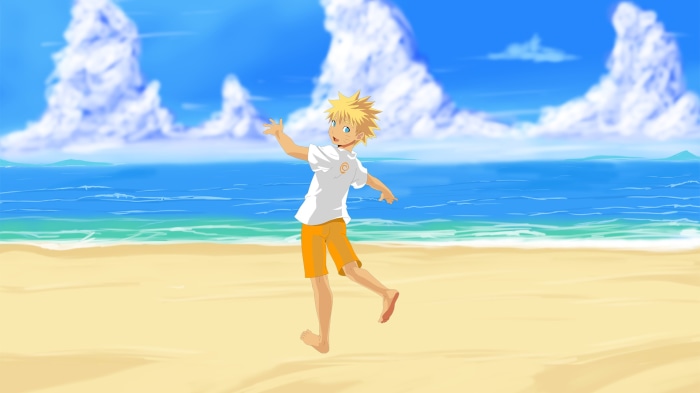 Naruto Uzumaki on a Beach