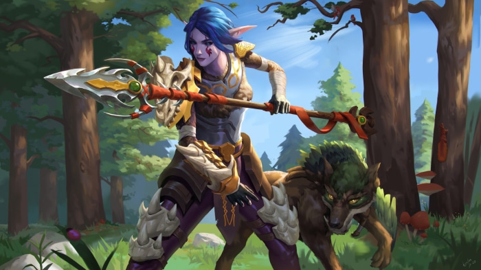 Layssa the Night Elf Hunter with Spear and