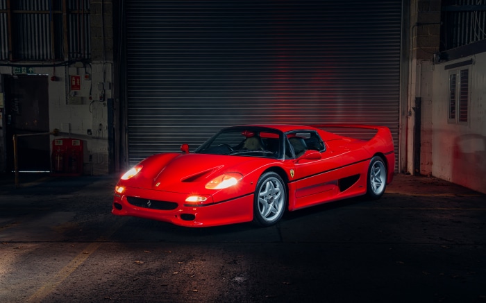 Red Ferrari F50 Supercar in Garage