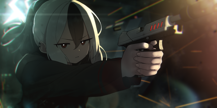Onikata Kayoko with a Pistol