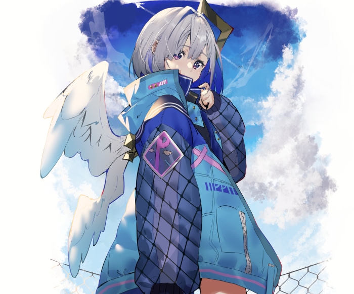Amane Kanata from Hololive with Angel Wings