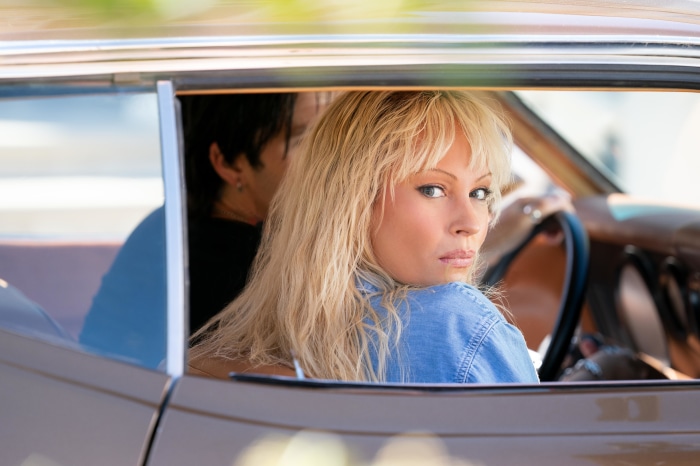 Lily James as Pamela Anderson in Pam & Tommy