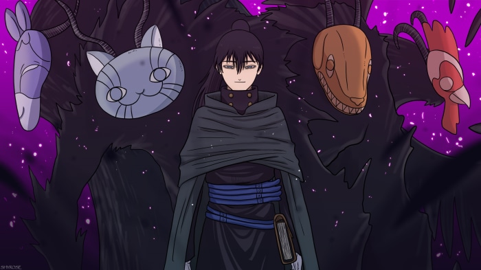 Nacht Faust from Black Clover with spirit guardians