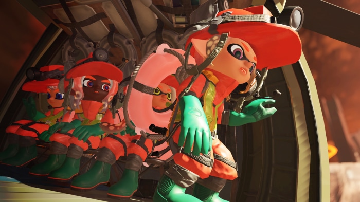 Splatoon 3 characters in a vehicle