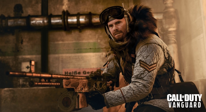 Soldier with machine gun in Call of Duty: Vanguard