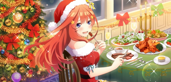 Itsuki Nakano from The Quintessential Quintuplets celebrating Christmas