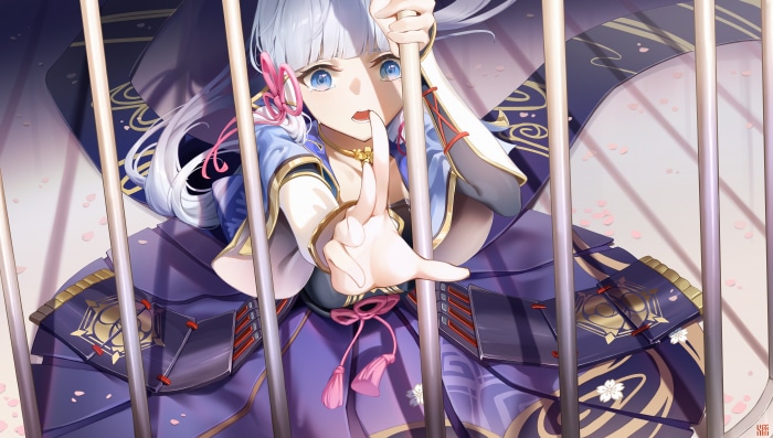 Kamisato Ayaka from Genshin Impact behind bars