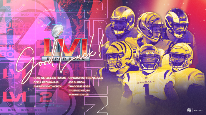 Super Bowl LVI Los Angeles Rams vs Cincinnati Bengals
