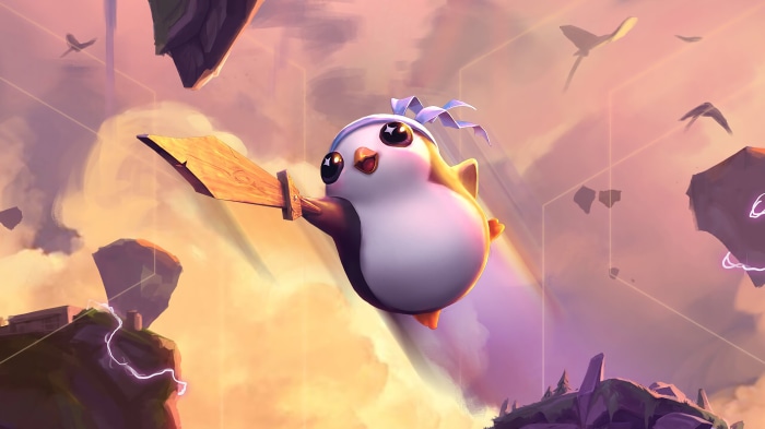 Poro with a wooden sword in Teamfight Tactics 4K