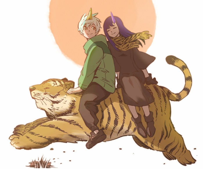 Toge Toge characters riding a tiger