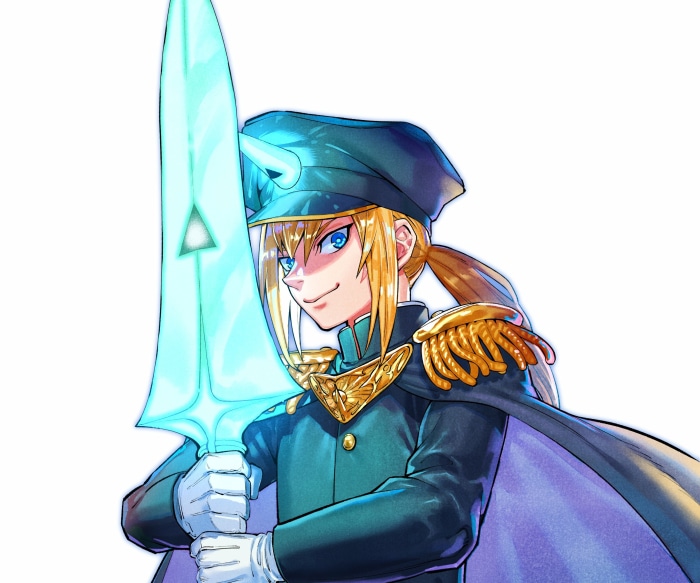 Arata Arayashiki holding a glowing sword